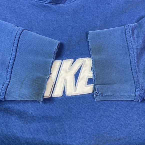 Vintage Nike There Is No Finish Line Blue Hooded Sweatshirt XL 90s - Picture 9 of 10